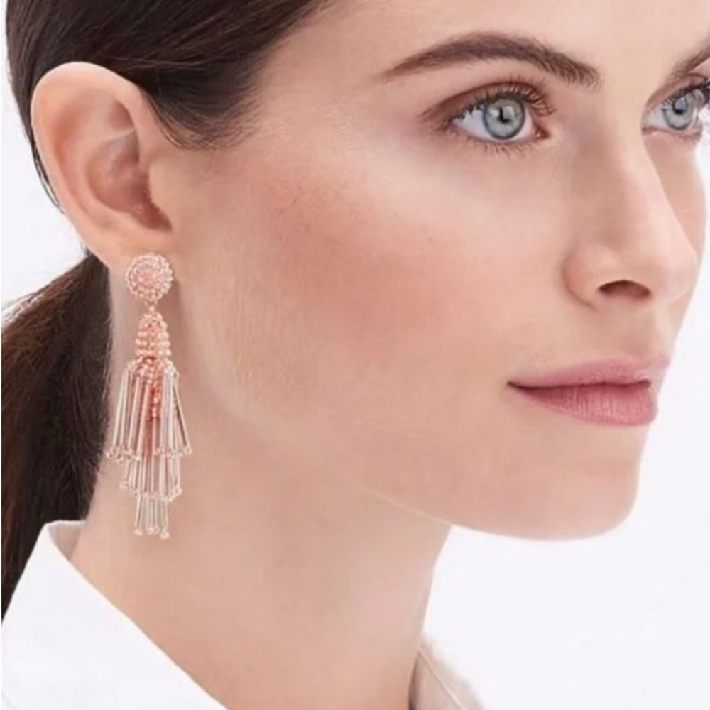 J. Crew Pink Beaded Drop Earrings